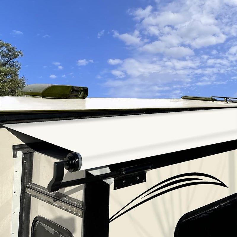 SHADEPLUS RV Awning Fabric Replacement - Universal Slide Topper for 5th Wheel RVs, Travel Trailers and Motorhomes (49" x 250", White Fabric) - Image 1